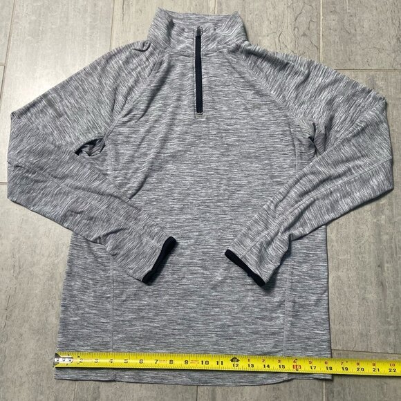 Old Navy Active Breathe ON 1/4 Zip Pullover Gray Long Sleeve Thumbholes Sz Small - Picture 6 of 7